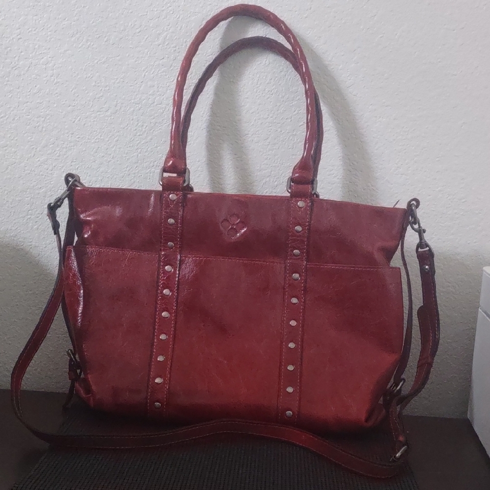 Patricia Nash Red Leather Shoulder Bag